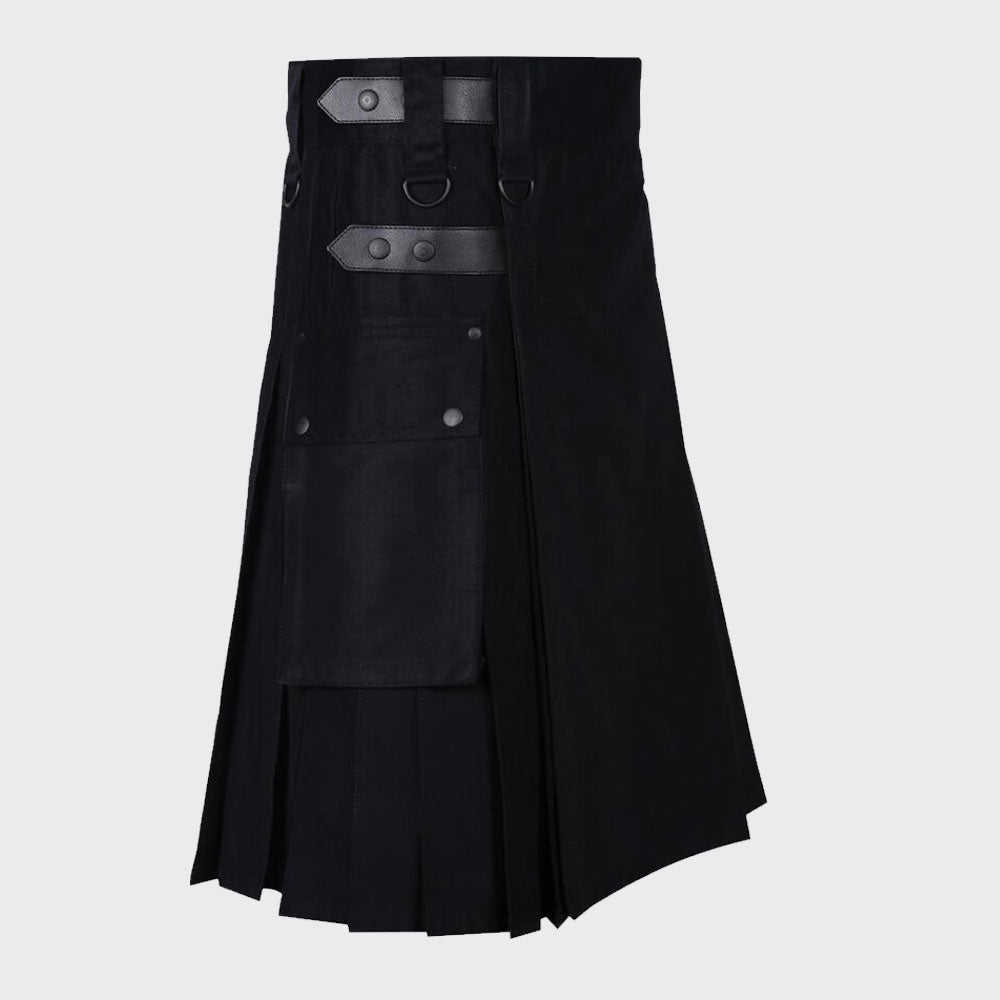 LAUTREAMONT GAULTIER Men Black Utility Kilt