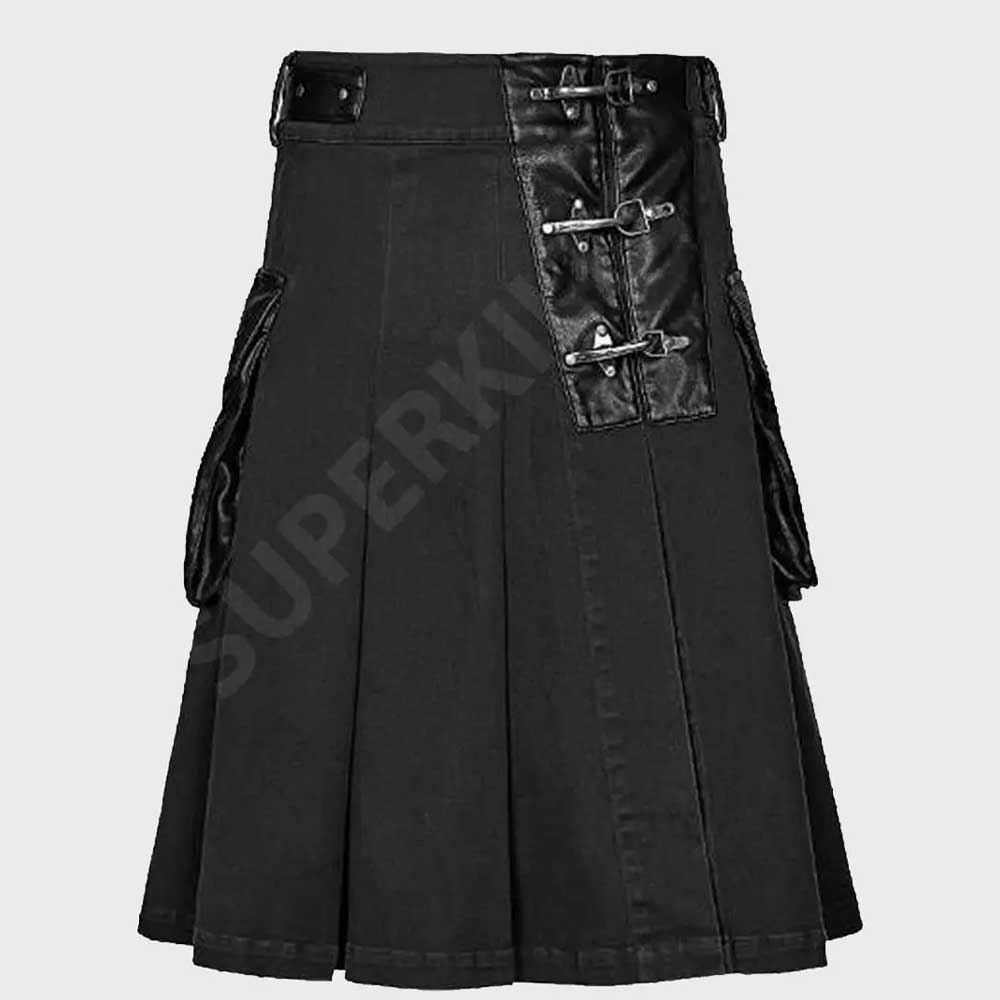 Leather Strap Utility Kilts for Men