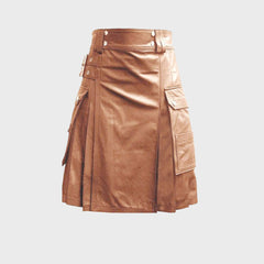 Luxurious Brown Leather Kilt