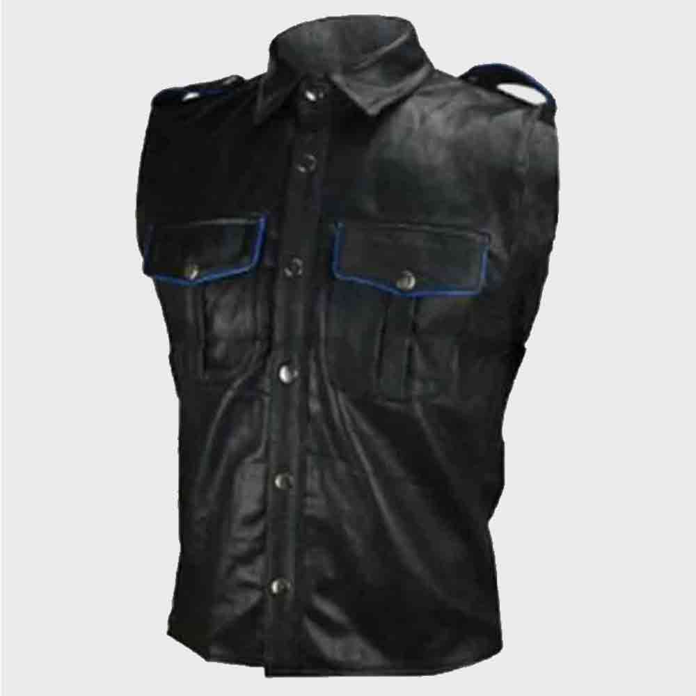 Genuine Leather Shirt Mens 