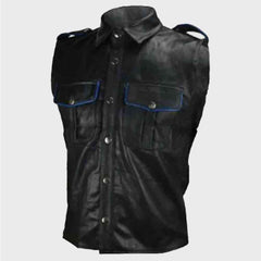 Genuine Leather Shirt Mens 