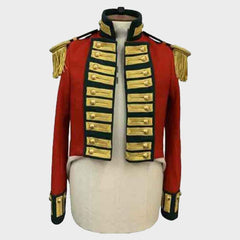 Men Napoleonic Officer Frock Coat Jacket Military Hussar Jacket