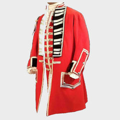 Men Red British 60th Royal Regt Officer Coat civil war Military jacket