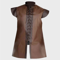 Men Warrior Game Knight look Fancy Dress Mens Fashion Leather coat