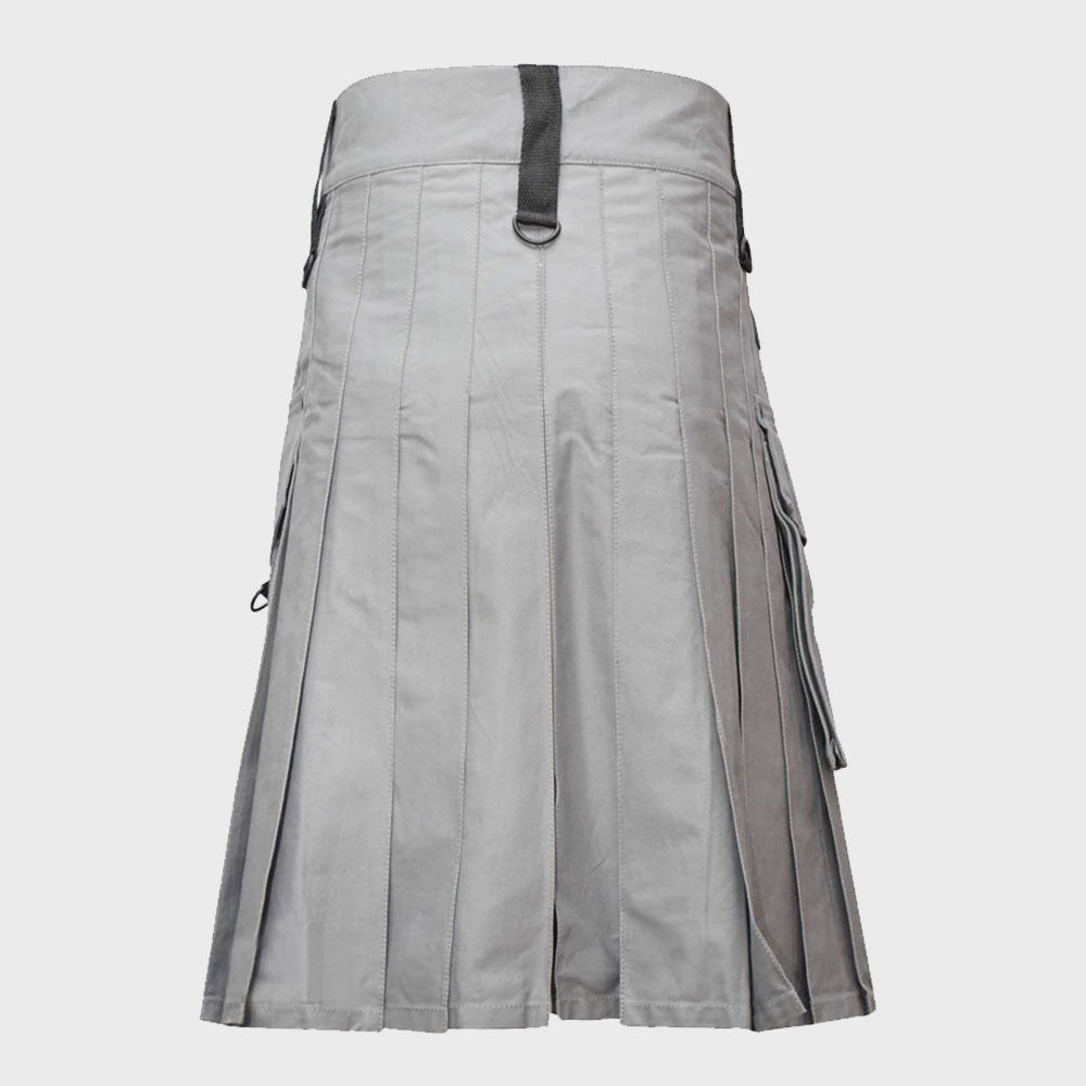 Men Fashion Grey Utility Kilt