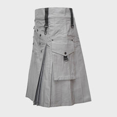 Men Fashion Grey Utility Kilt