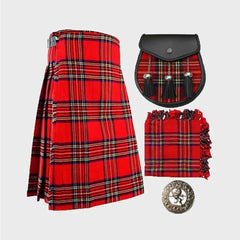 Royal Stewart Tartan Kilt Deal With Flyplaid And Matching Sporran