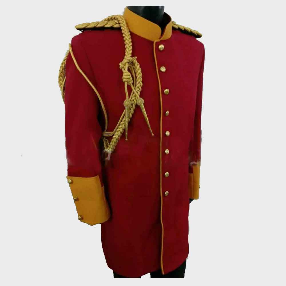 Mens Nepoleonic Prussion Dragoon Officers Coat Military Jacket Mens Officer Hussar Jacket