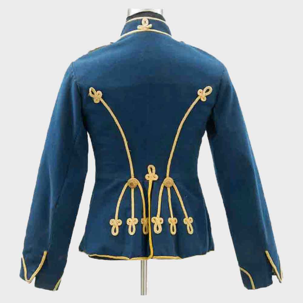 Mens Blue Imperial German Hussar Attila Tunic Military Jacket Mens Fashion Hussar Jacket