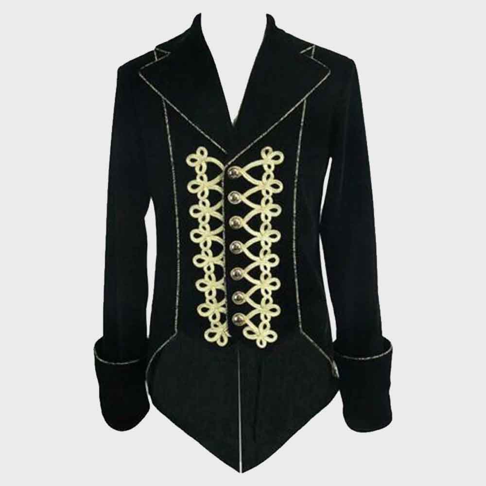 Mens Court Dress Retro Lapel Gothic Button Long Sleeve Coat