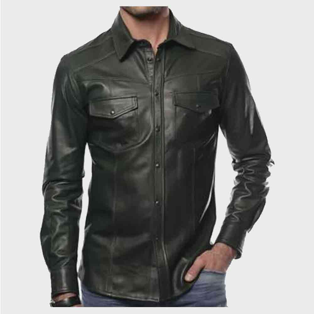 Green Leather Shirt