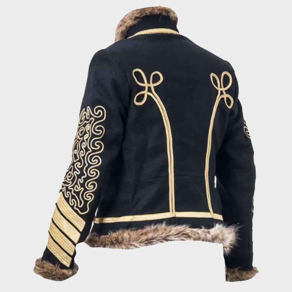 Mens Black Napoleonic Hussar Jacket with Hand embroidery Mens Fashion Hussar Jacket