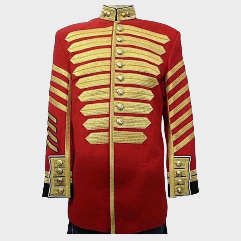 Mens British Grenadier Guards Drum Major Tunic. Red Blazer Wool Jacket