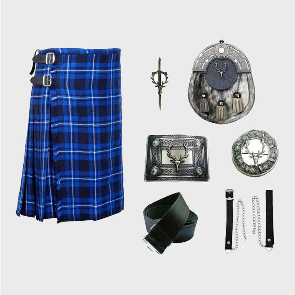 Mens Scottish Wedding And Casual Wear Kilt Outfit Highland Tartans Kilts Set For Men