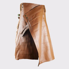 Premium Brown Leather Kilt for Men