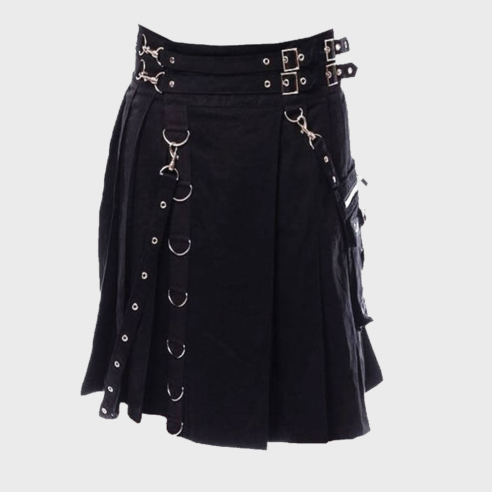 Modern Black Punk Kilt