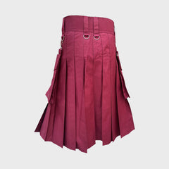 Modern Burgundy Color Utility Kilt 