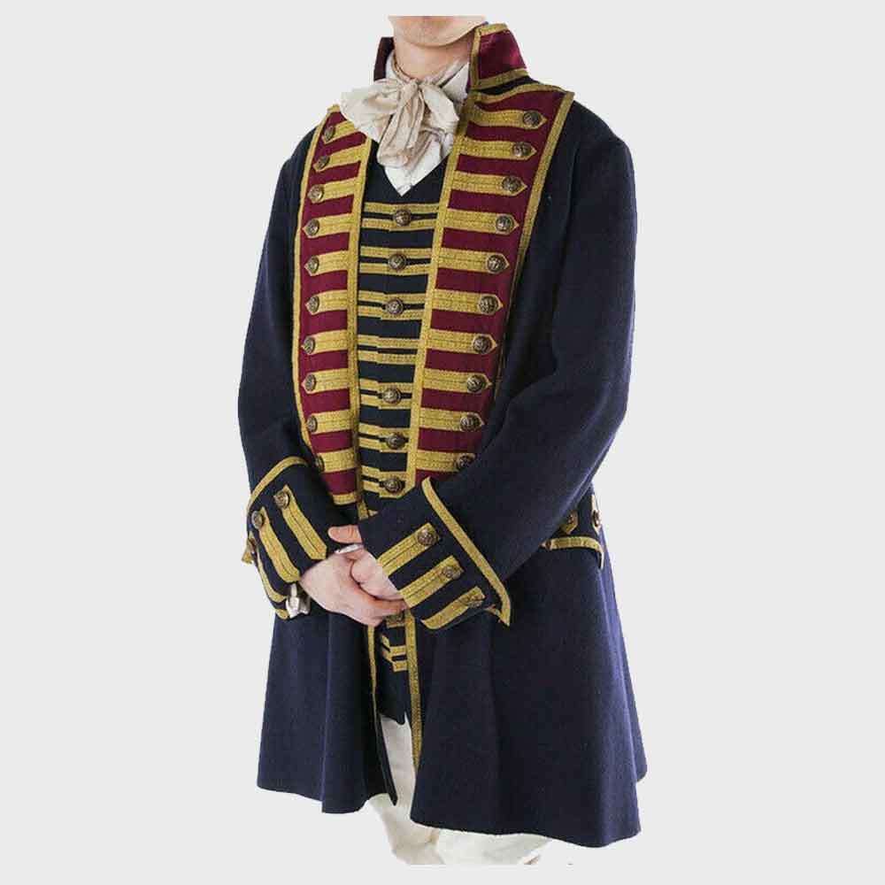 New Ladies Navy Blue 2 piece British Naval officers historical coat and vest Ladies military hussar jacket