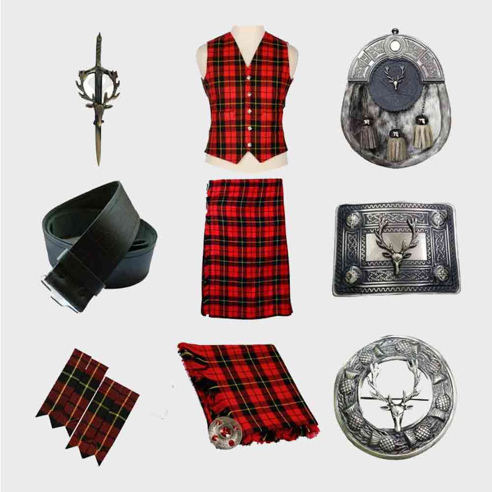 Scottish Traditional Christmas Handmade And Waistcoat Outfit Kilts Set for Men and Women