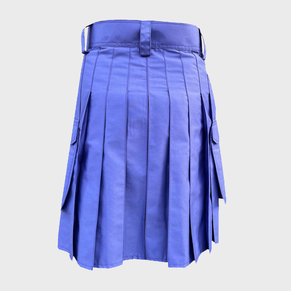 Slash Pocket Blue Utility Kilt