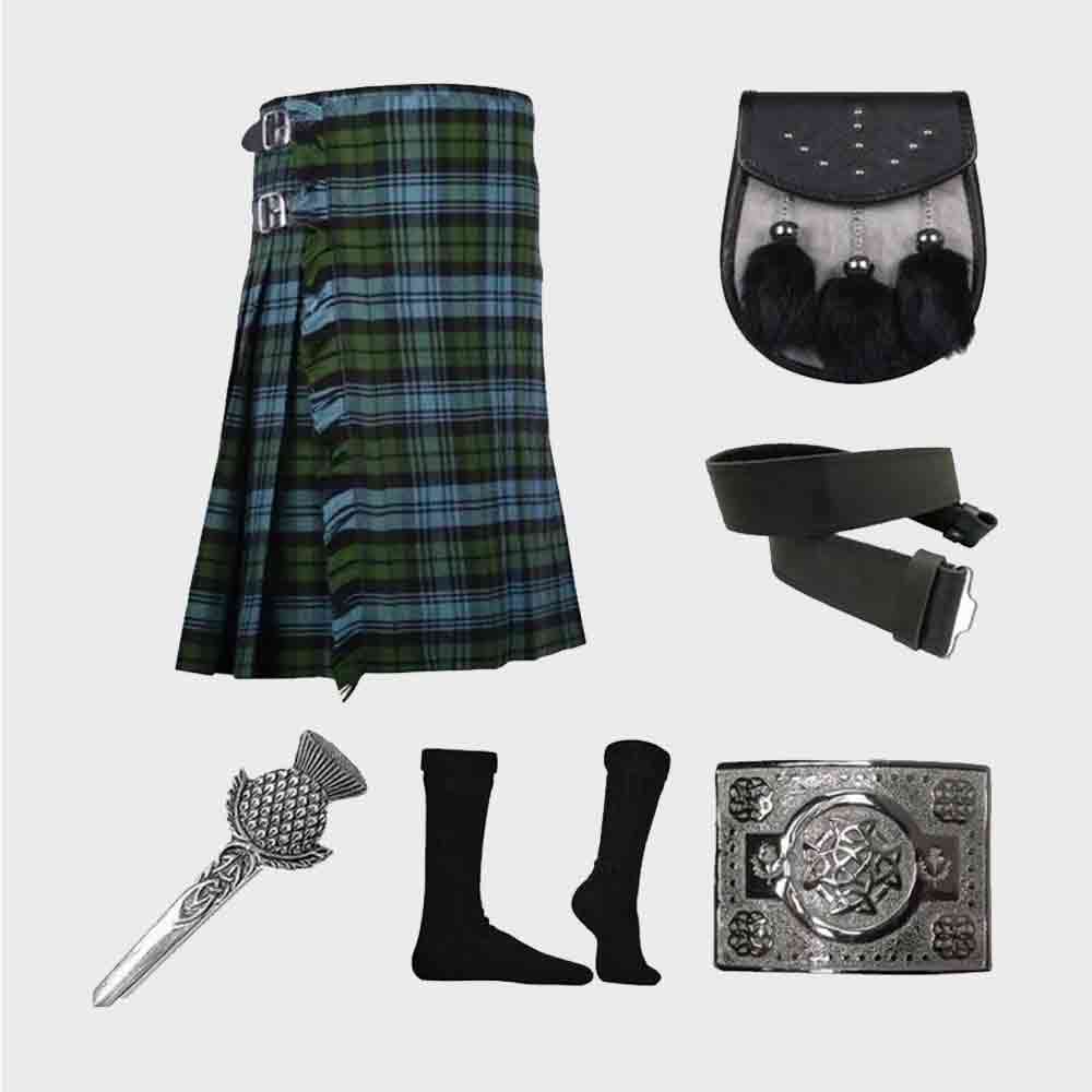 Tartan Traditional Kilt Set Scottish Vintage Kilt Outfit