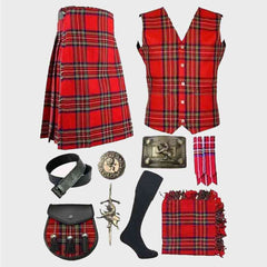 Tartans Kilt Outfit Handmade Waistcoat And Scottish Kilts Set