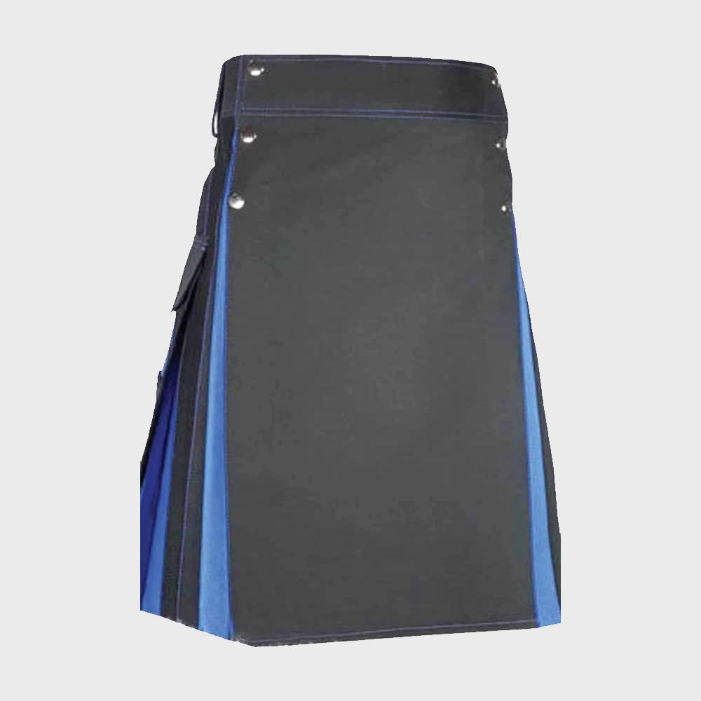 Traditional Black and Blue Hybrid Kilt