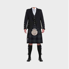 WEDDING GREY TARTAN FORMAL KILT OUTFIT 