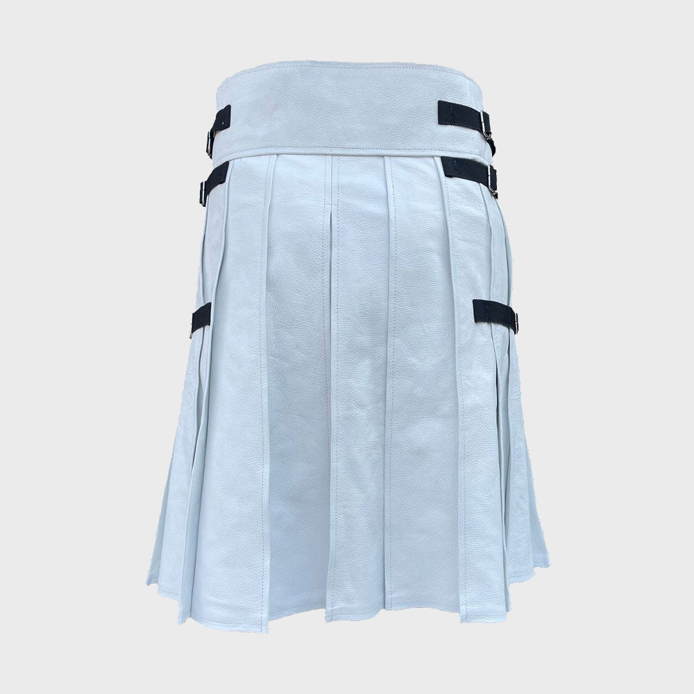 White Leather Kilt