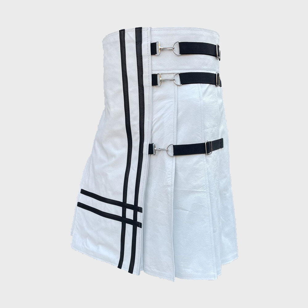 White Leather Kilt